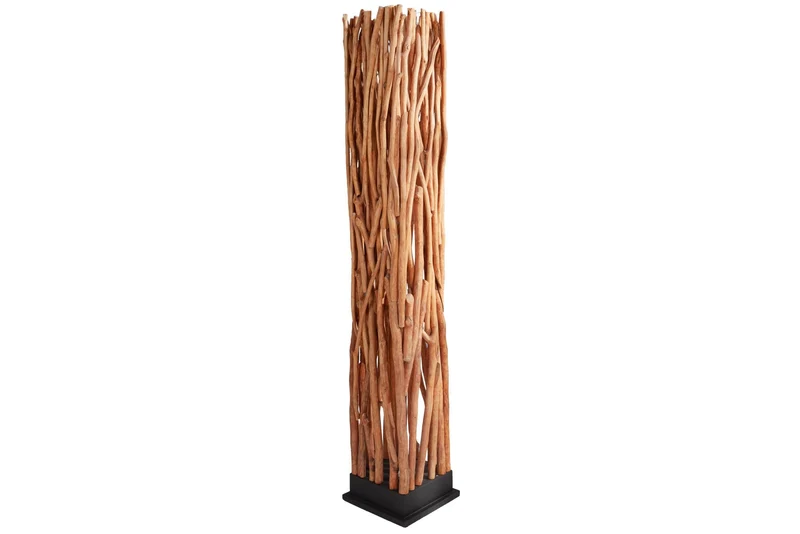 Lampadaire artisanal NATURE ART 173cm en bois de longane massif