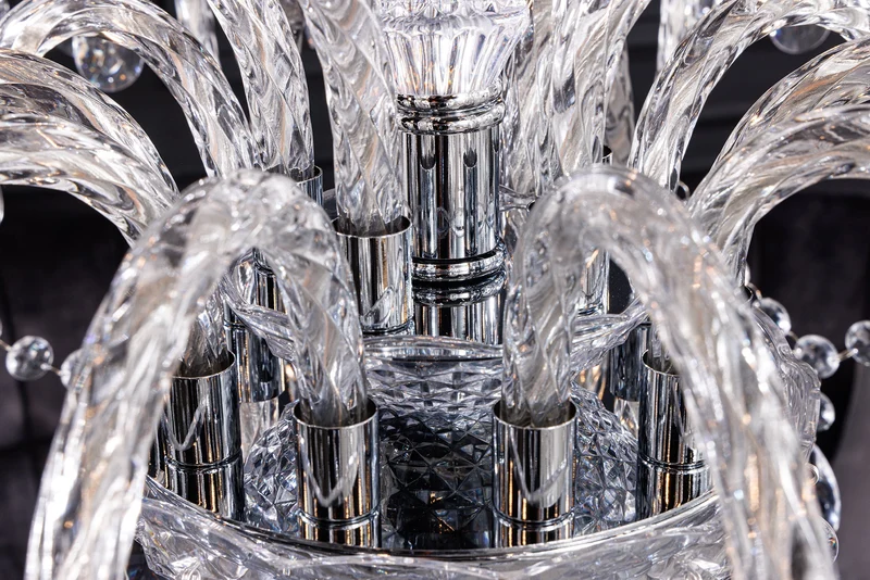 Design lustre CRYSTAL XL 80cm clair acrylique 15‑bras lustre