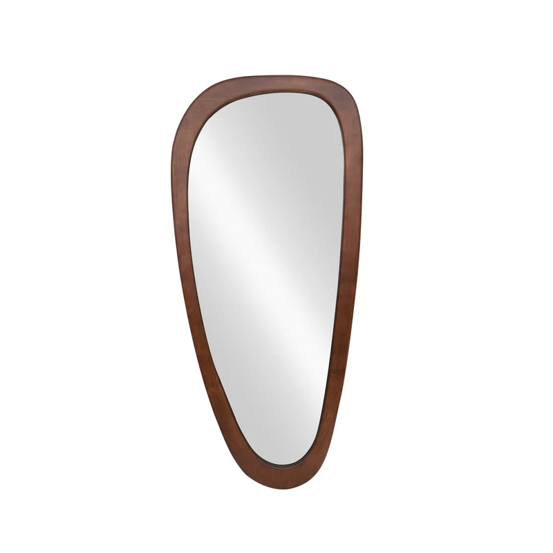 Miroir mural massif ORGANIC 120cm marron design bois de noyer