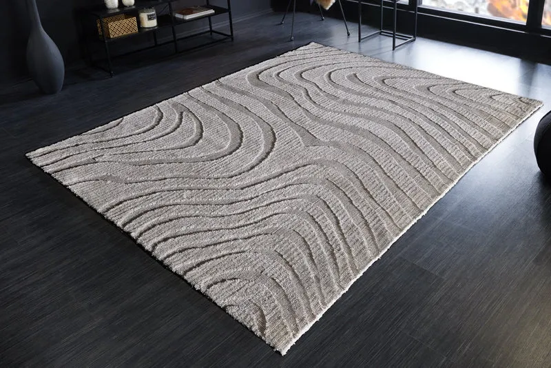 Tapis design WAVE 240x170cm gris effet 3D