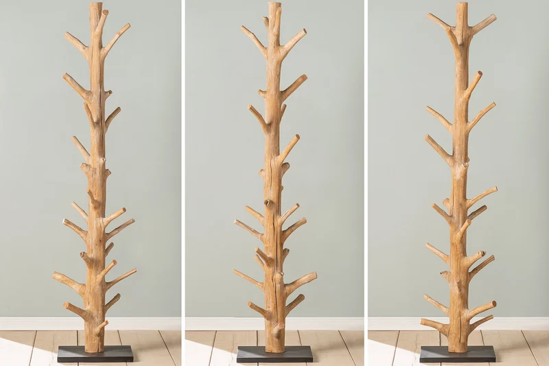 Porte-manteau massif TREE NATURE Porte-vêtements en bois naturel 170cm