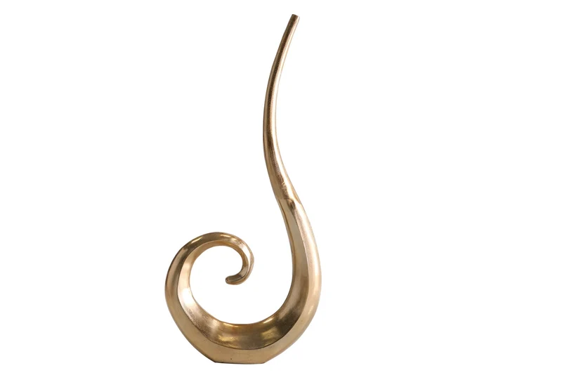 Lot de 2x Vase moderne WAVE XL 106cm décoration aluminium doré poli