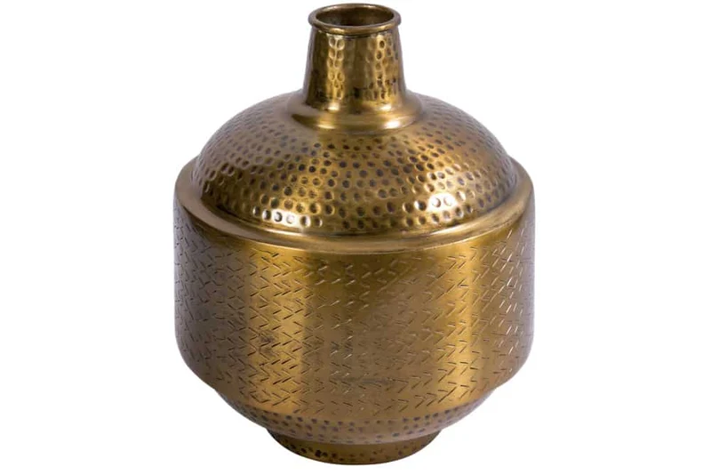 Vase élégant ORIENT 35cm design martelé doré