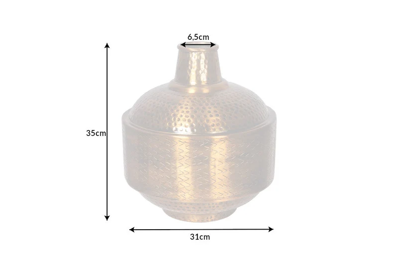 Vase élégant ORIENT 35cm design martelé doré