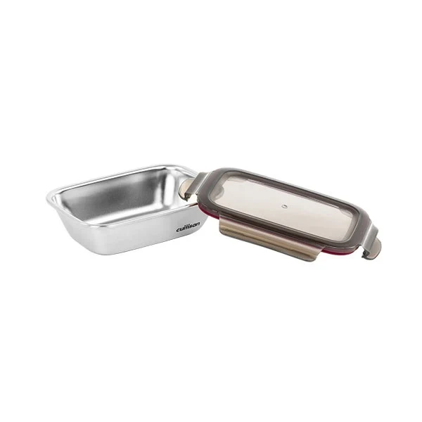 Boîte de conservation rectangulaire en inox 580 ml compatible micro-ondes Cuitisan
