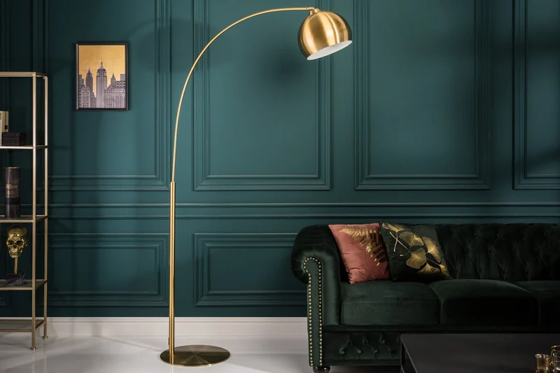 Lampe à arc élégante LOUNGE DEAL 205cm lampadaire doré