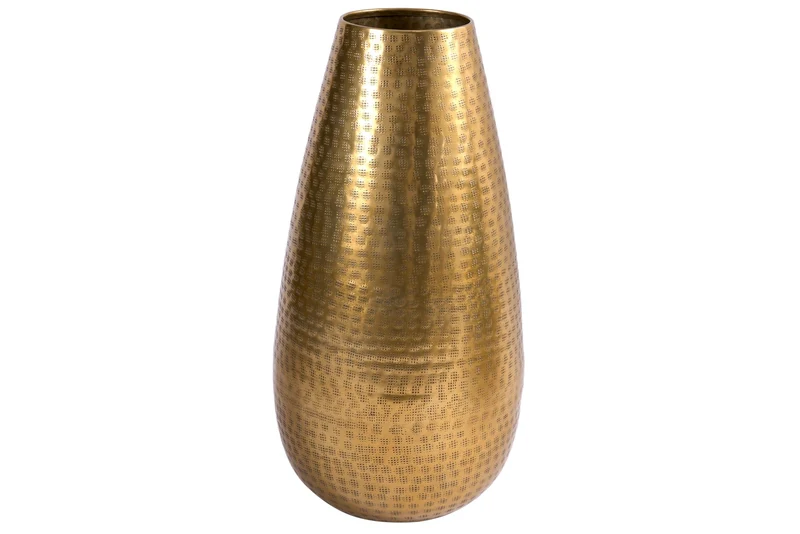 Vase élégant ORIENT 50cm doré au design marteau à grille