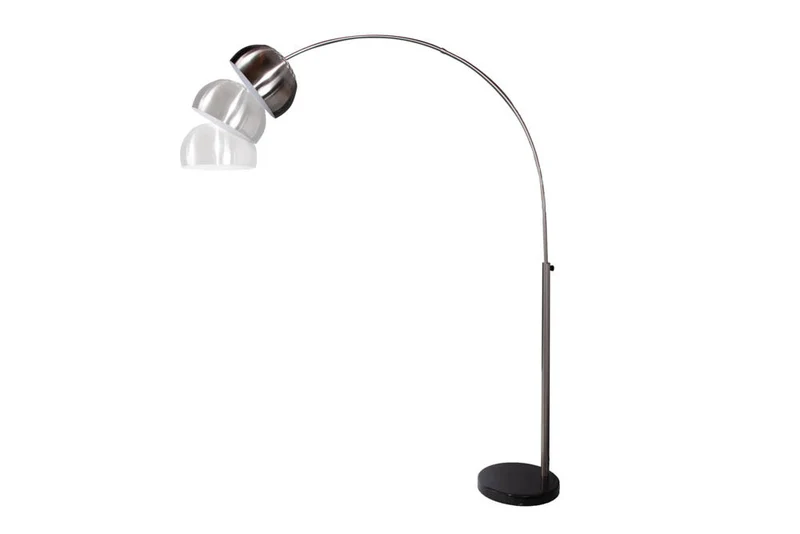Lampe arc extensible LOUNGE DEAL 170-210cm lampadaire socle marbre chromé