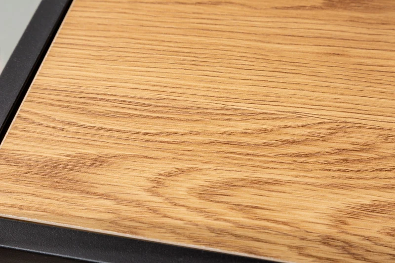 Bibliothèque industrielle SLIM LINE 185cm chêne sauvage noir six étagères