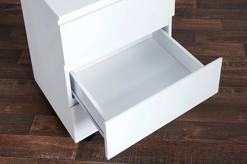 Conteneur roulant moderne BIG DEAL 45cm blanc brillant 3 tiroirs