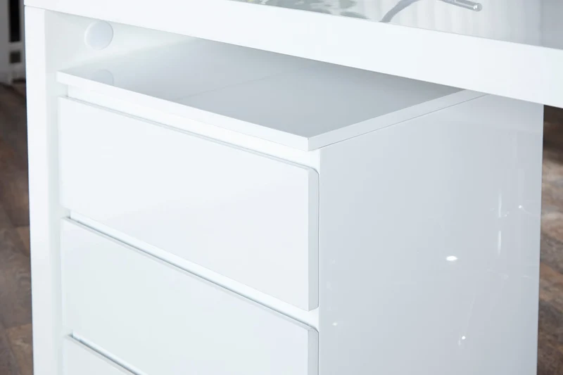 Conteneur roulant moderne BIG DEAL 45cm blanc brillant 3 tiroirs