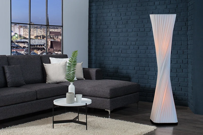 Lot de 2x Design moderne lampe sur pied PARIS X 120cm blanc lampadaire