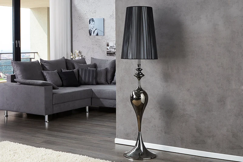 Lampadaire design élégant LUCIE 160cm lampadaire noir de style baroque