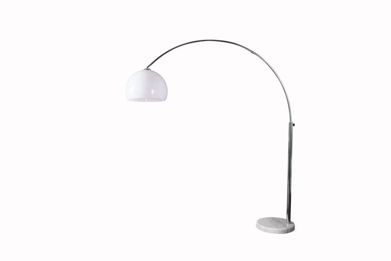Lampe arc extensible LOUNGE DEAL 175-205cm lampadaire socle marbre blanc