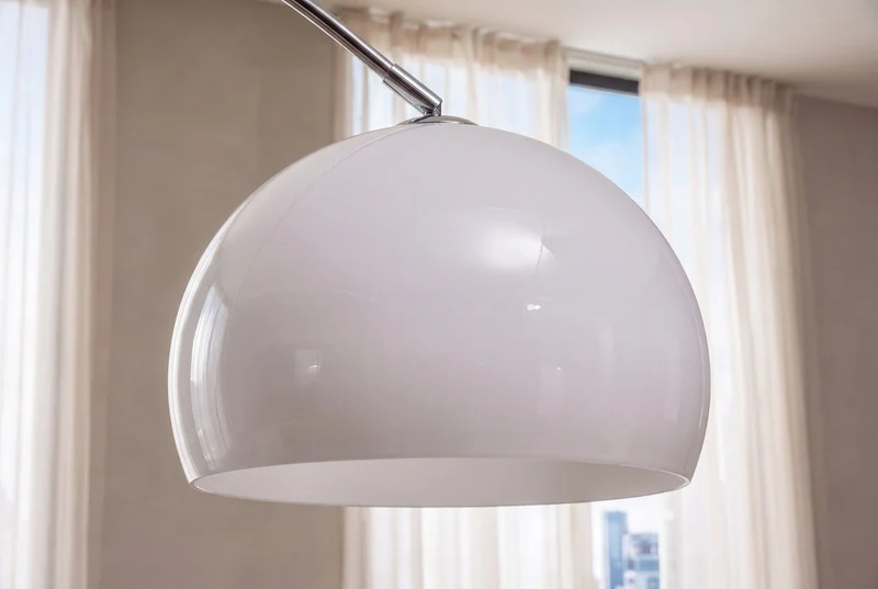 Lampe arc extensible LOUNGE DEAL 175-205cm lampadaire socle marbre blanc