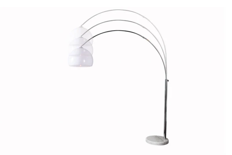 Lampe arc extensible LOUNGE DEAL 175-205cm lampadaire socle marbre blanc