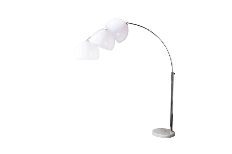 Lampe arc extensible LOUNGE DEAL 175-205cm lampadaire socle marbre blanc