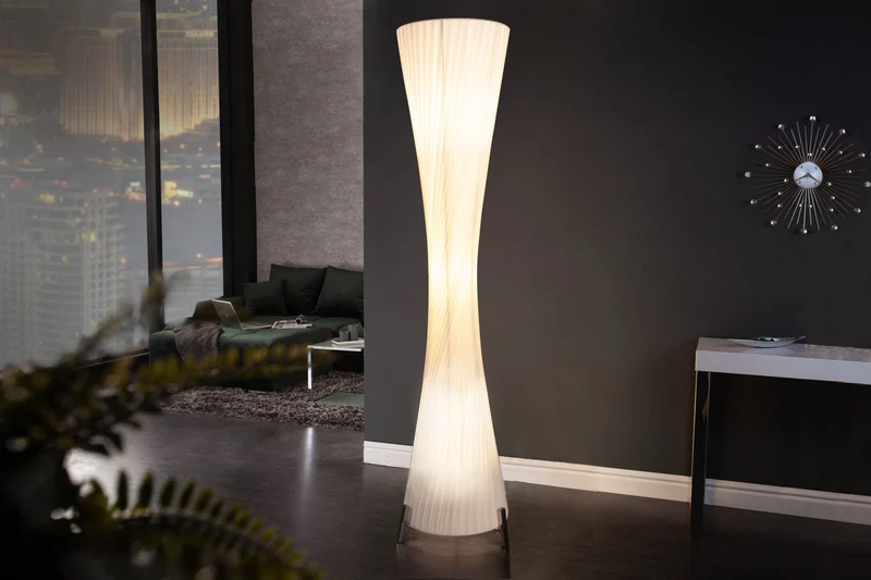 Lampe sur pied design moderne PARIS X 160cm blanche