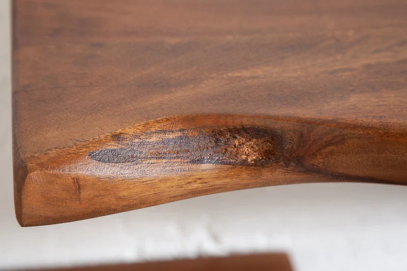 Etagère murale massive MAMMUT 115cm étagère en bois d’acacia avec bordure en arbre