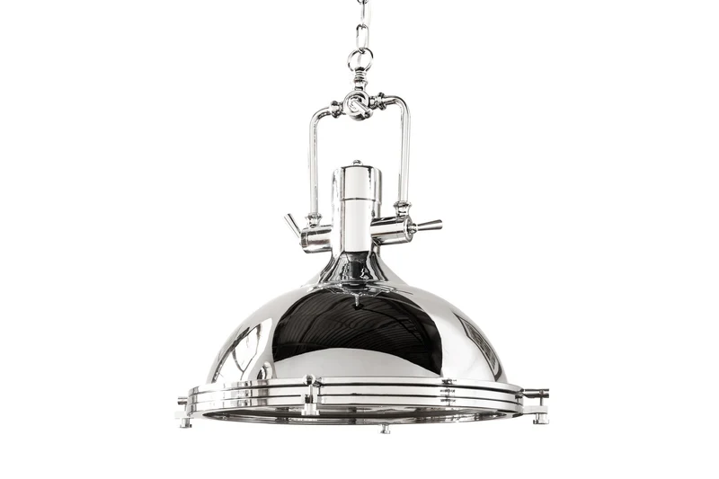 Lampe à suspension industrielle INDUSTRIELLE 45cm argent chromé design classique