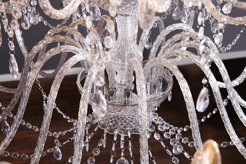 Design lustre CRYSTAL XXL 120 cm acrylique clair 30 bras lampe cristal