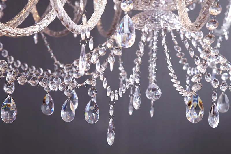 Design lustre CRYSTAL XXL 120 cm acrylique clair 30 bras lampe cristal