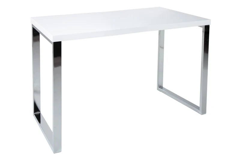 Moderner Schreibtisch WHITE DESK 120cm weiß Hochglanz Bürotisch