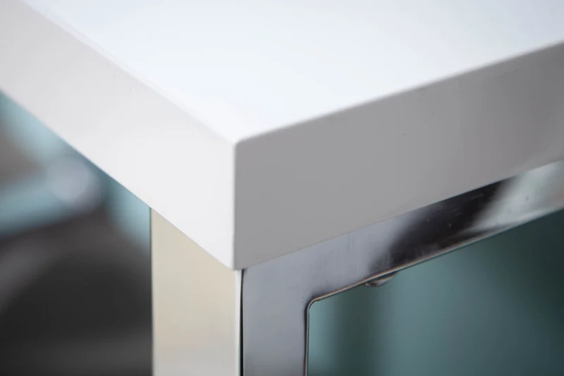 Moderner Schreibtisch WHITE DESK 120cm weiß Hochglanz Bürotisch