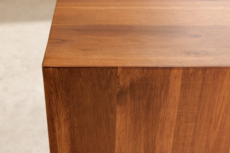 Colonne décorative en bois massif COLUMNA 75cm table d’appoint en acacia marron