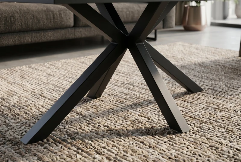 Table basse moderne GALAXIE 100cm Aurora Oro noir or sable céramique