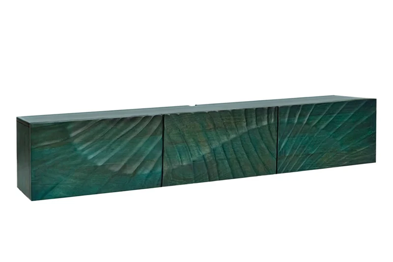Meuble TV massif SCORPION 160cm meuble bas suspendu en manguier turquoise