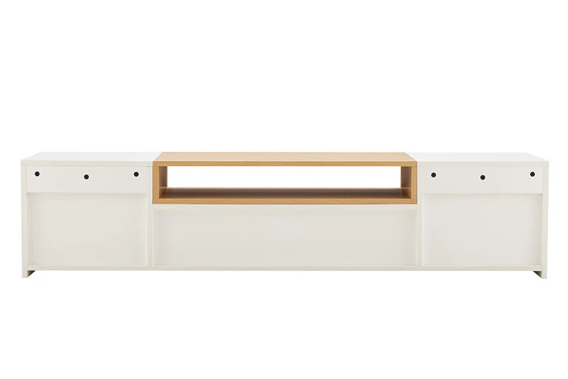 TV-Board suspendu LOFT 160 cm blanc naturel trois compartiments avec tiroir