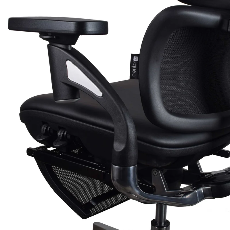 Chaise ergonomique de bureau - TERRANA PREMIUM Noire en cuir reconstitué