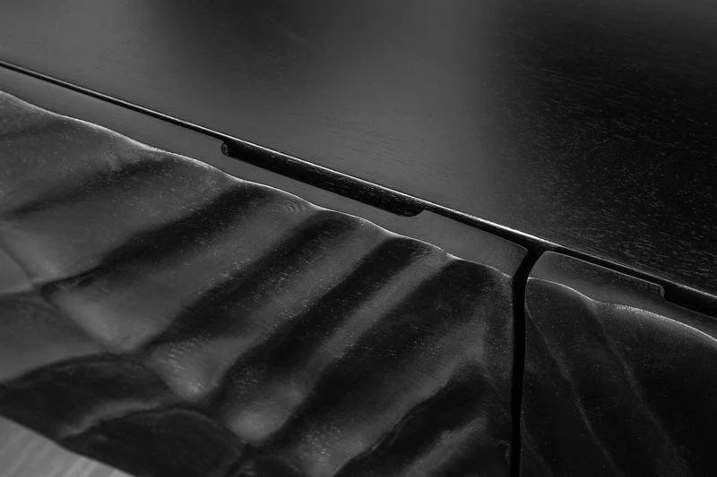 Meuble TV massif SCORPION 160cm meuble bas suspendu en manguier noir