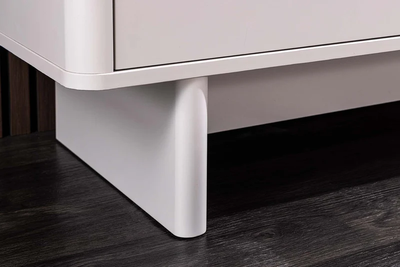 Buffet design SAVOY 150cm céramique marbre blanc cachemire avec six tiroirs