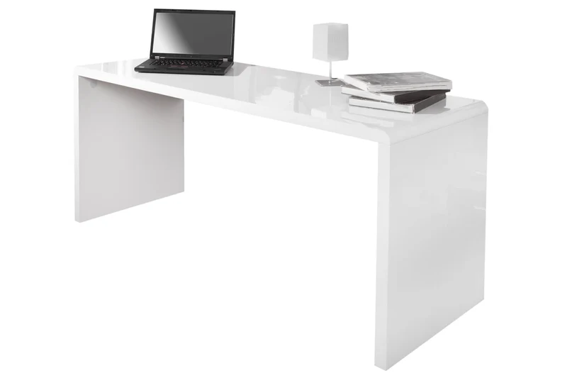 Bureau design FAST TRADE 140cm table de bureau blanc brillant