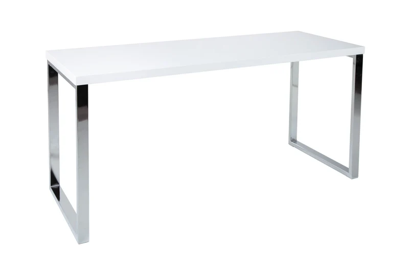 Bureau moderne WHITE DESK Table de bureau blanc brillant 140 cm