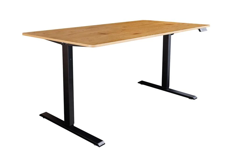 Bureau réglable en hauteur OAK DESK 120cm chêne naturel métal noir
