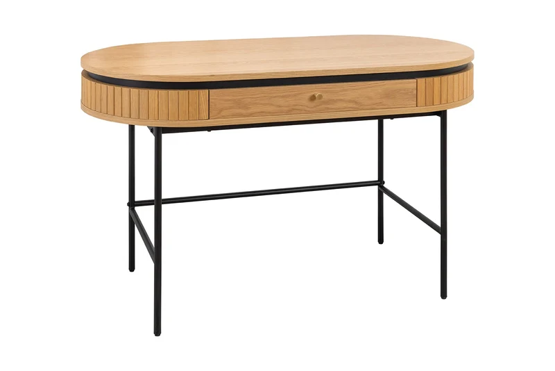 Bureau moderne ATELIER table console 120cm chêne naturel noir avec tiroir