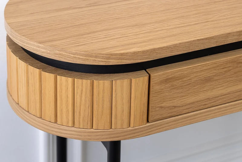 Bureau moderne ATELIER table console 120cm chêne naturel noir avec tiroir