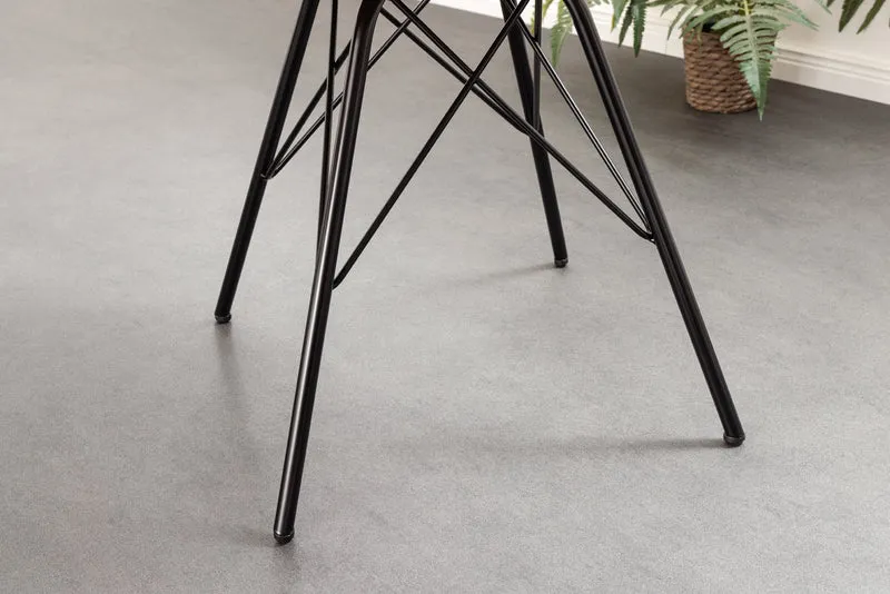 Lot de 2x chaises design SCANDINAVIA MEISTERSTÜCK velours côtelé vert structure métal noir