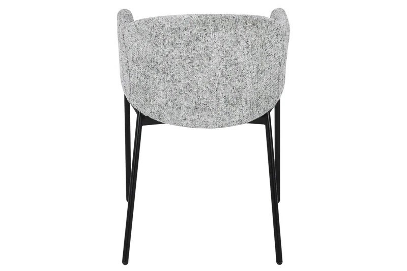 Lot de 2x chaises design NOBLESSE chenille grise structure métal noir