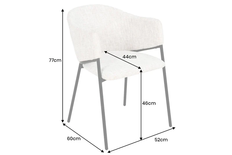 Lot de 2x chaises design NOBLESSE chenille grise structure métal noir