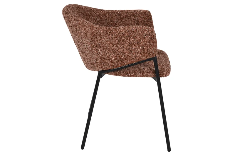 Lot de 2x chaises design NOBLESSE chenille marron structure métal noir