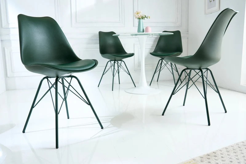 Lot de 2x chaises rétro SCANDINAVIA MEISTERSTÜCK vert foncé