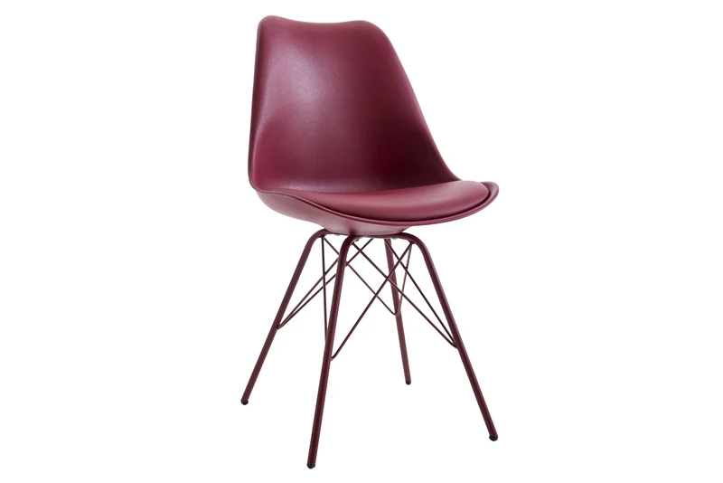 Lot de 2x chaises rétro SCANDINAVIA MEISTERSTÜCK rouge