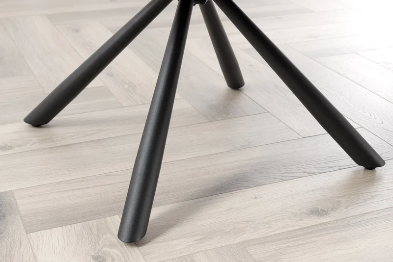 Lot de 2x chaises pivotante BIG GEORGE en tissu texturé beige avec accoudoirs en métal noir
