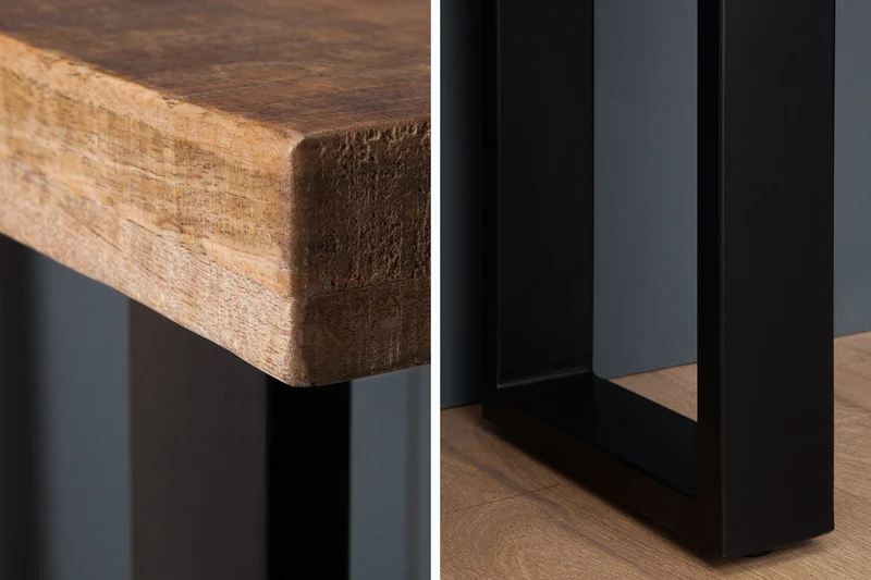 Console design IRON CRAFT 115cm en bois de manguier et fer