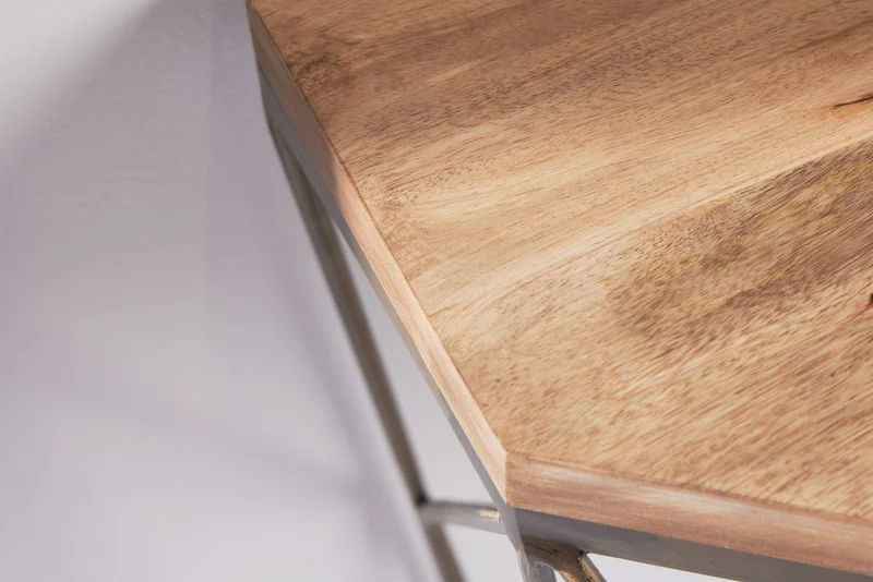 Console filigrane DIAMOND 90cm manguier laiton bois massif métal