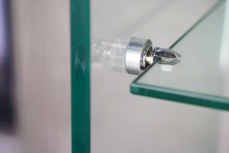 Console design FANTOME 100cm en verre transparent avec étagère